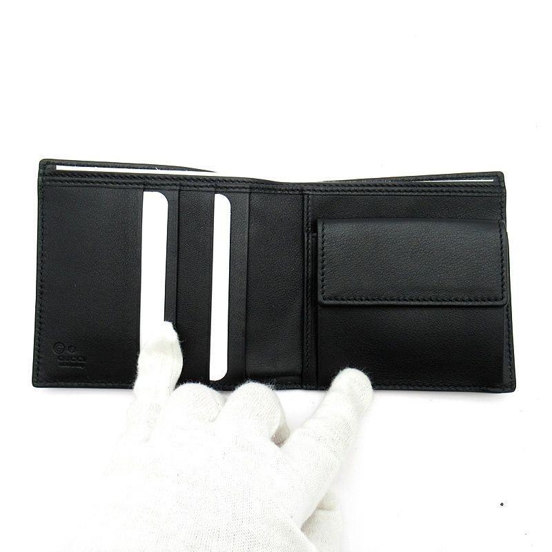 Gucci Bifold Wallet Micro Guccissima Black