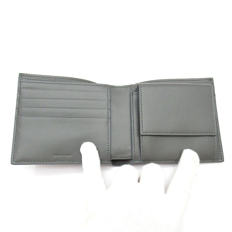 Celine Bifold Wallet Grained Calfskin Gray