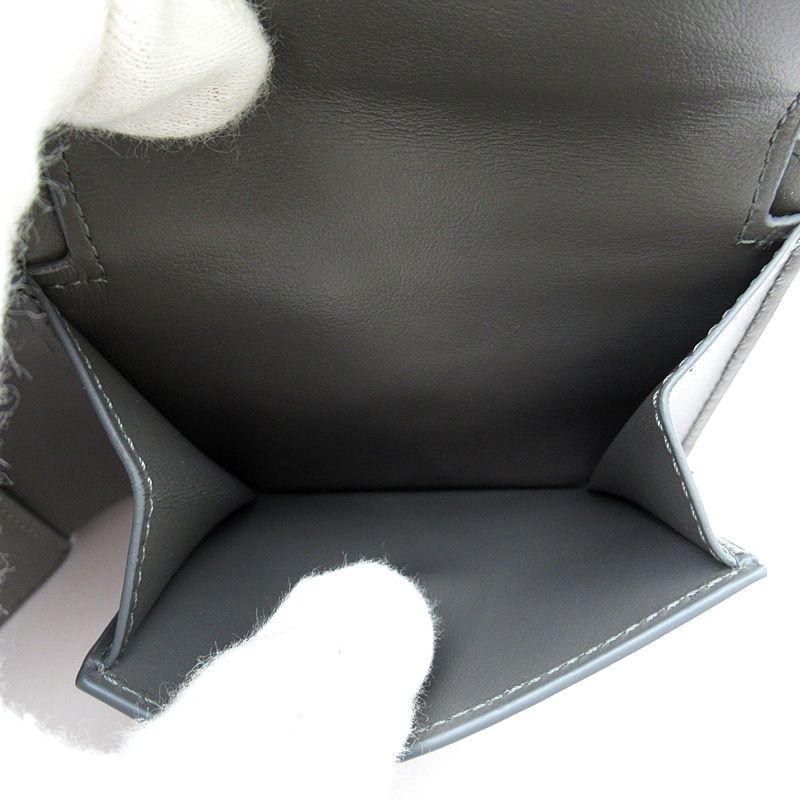 Celine Bifold Wallet Grained Calfskin Gray