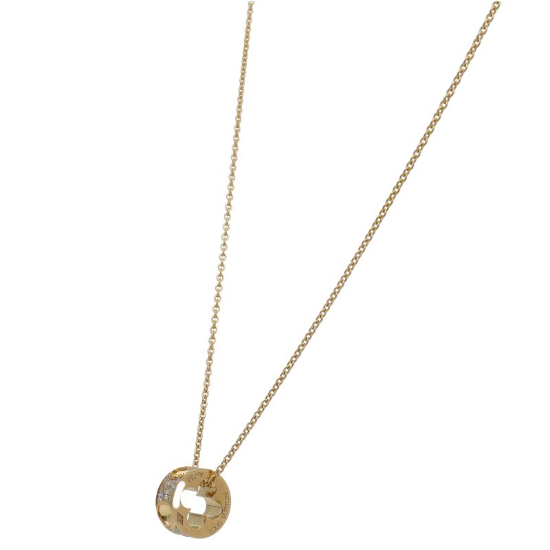 Louis Vuitton Pendentif Empreinte Diamond Necklace 18K Yellow Gold