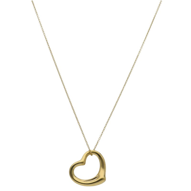 Tiffany & Co Open Heart Necklace 18K Yellow Gold