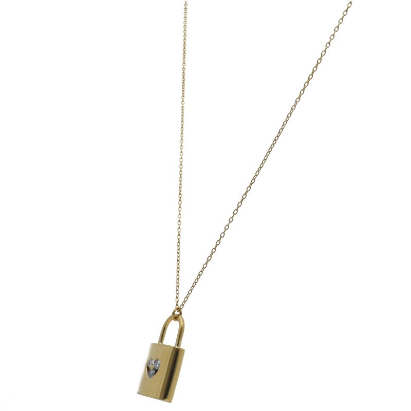Tiffany & Co Diamond Heartlock Necklace 18K Yellow Gold