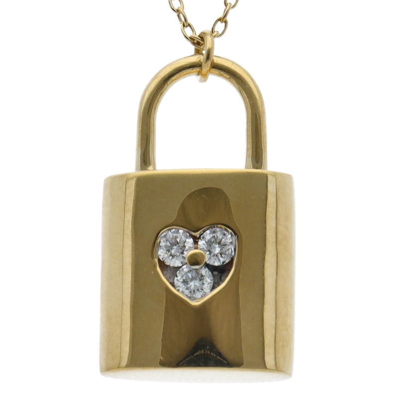 Tiffany & Co Diamond Heartlock Necklace 18K Yellow Gold