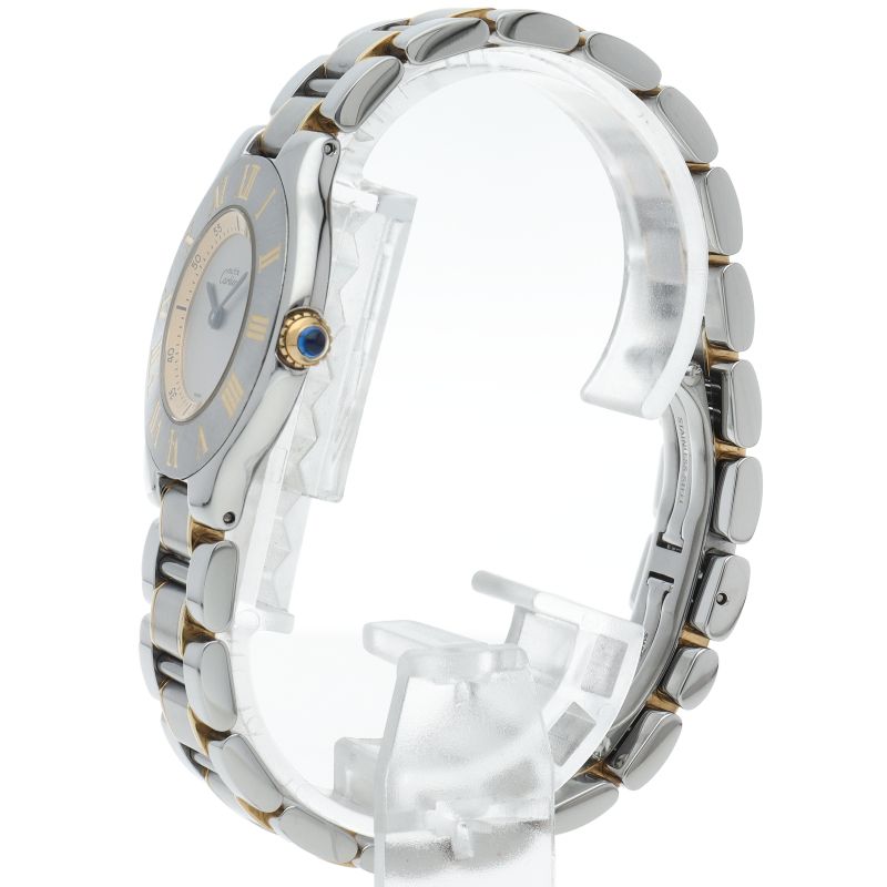 Cartier Must 21 Watch 18K Yellow Gold SS Silver