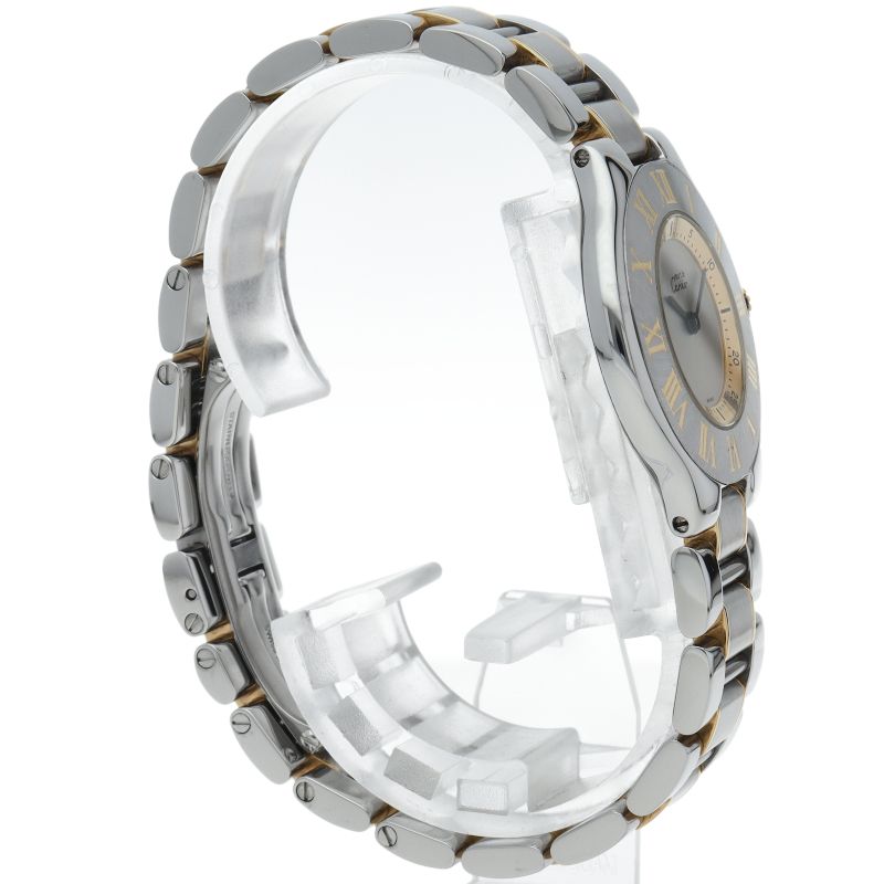 Cartier Must 21 Watch 18K Yellow Gold SS Silver