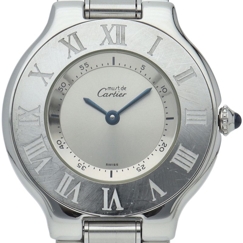 Cartier Must 21 Watch SS Silver Polished