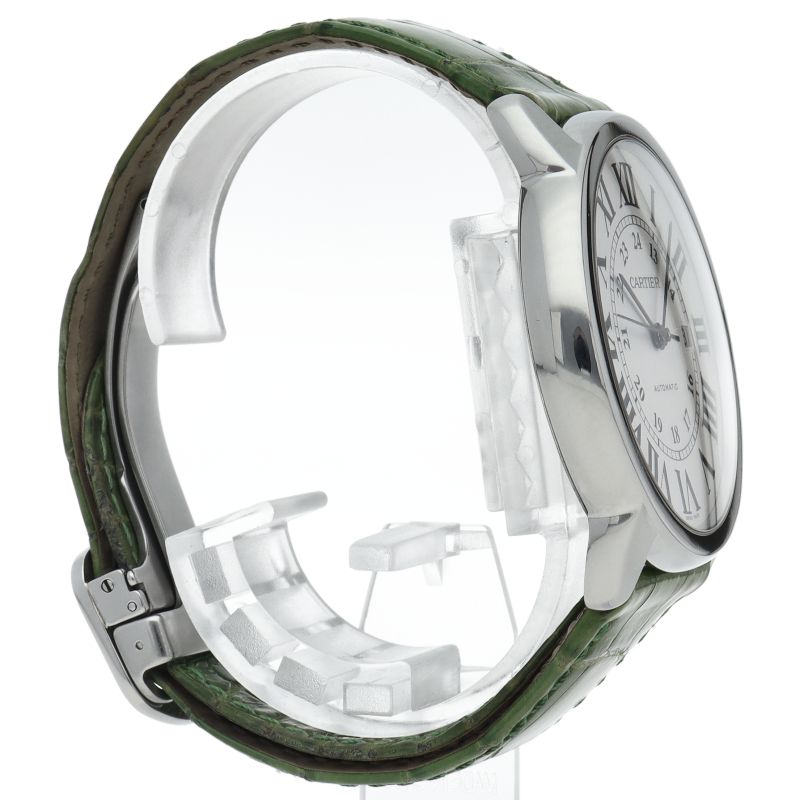 Cartier Ronde Solo XL Watch SS Leather Silver Polished