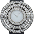 Bvlgari Astra le Cerchi Watch Diamond Bezel 18K White Gold Leather
