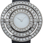 Bvlgari Astra le Cerchi Watch Diamond Bezel 18K White Gold Leather