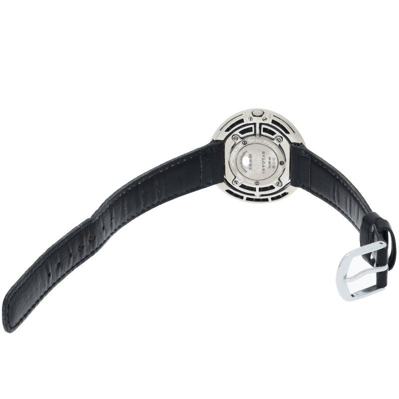 Bvlgari Astra le Cerchi Watch Diamond Bezel 18K White Gold Leather