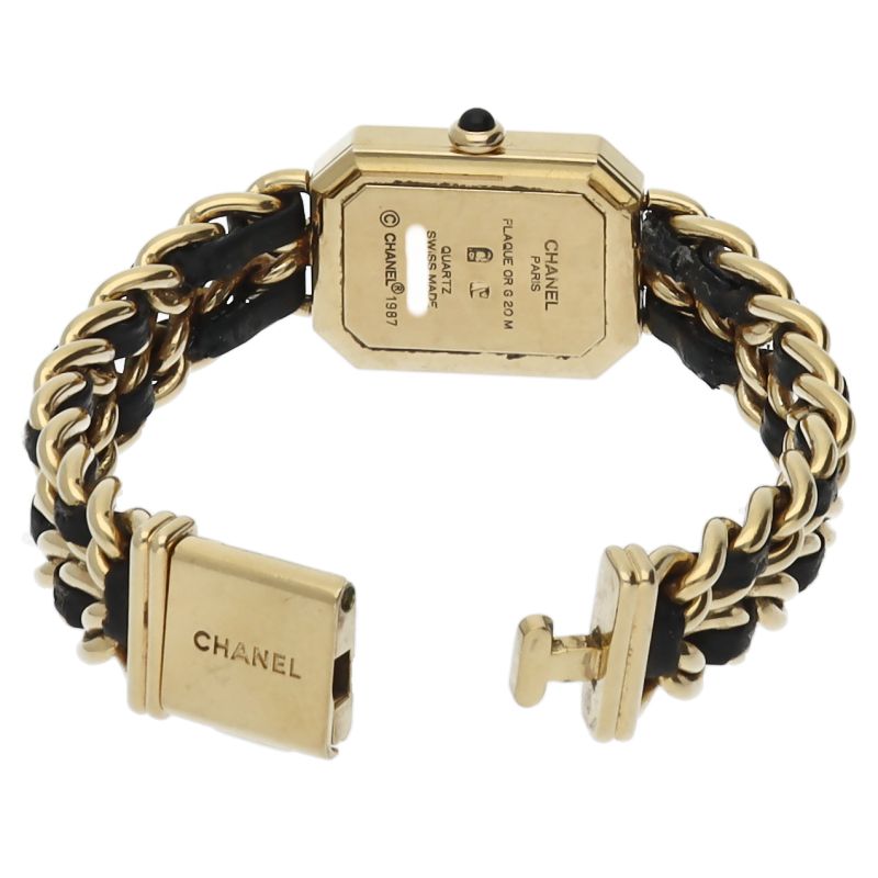 Chanel Premiere M Watch SS Leather Black