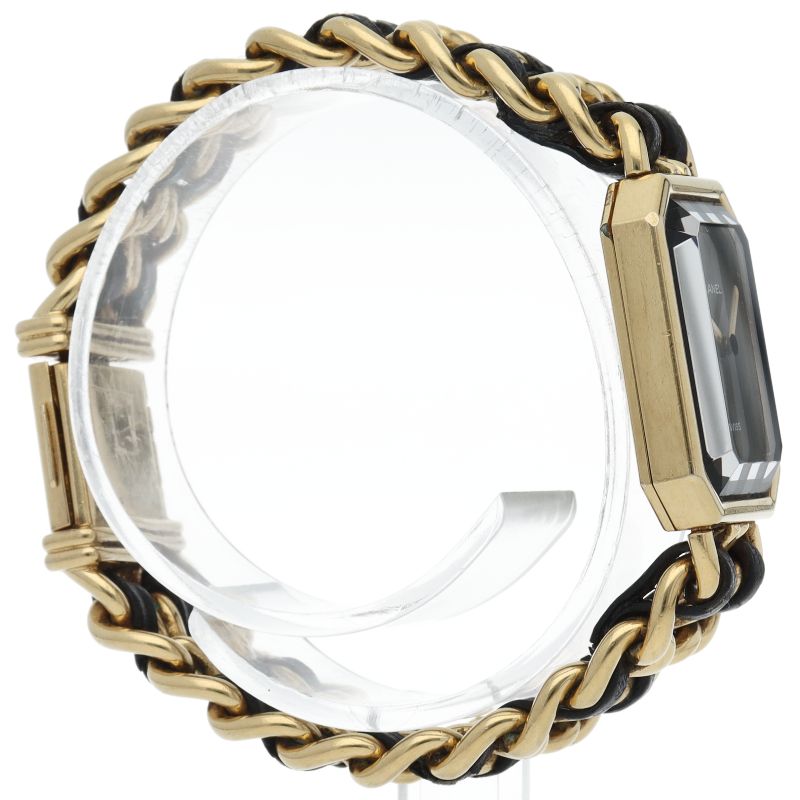 Chanel Premiere M Watch SS Leather Black