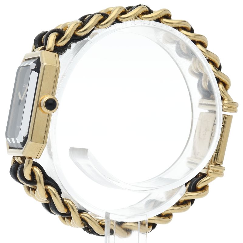 Chanel Premiere M Watch SS Leather Black