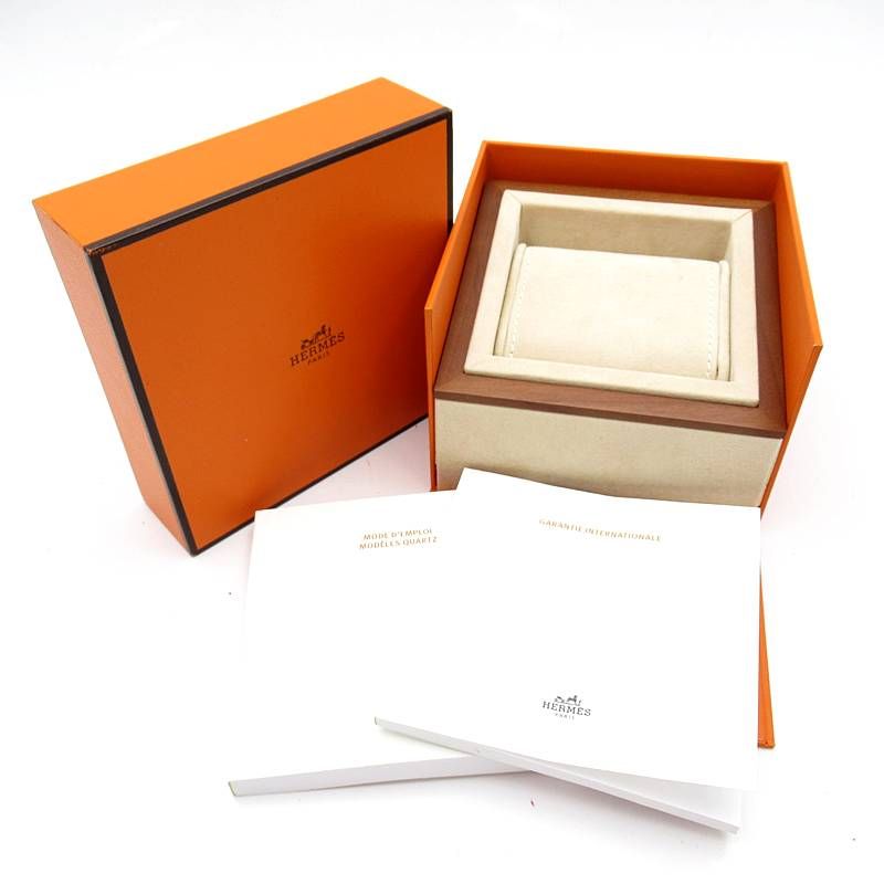 Hermes Nantucket Watch Diamond Bezel Shell Box SS