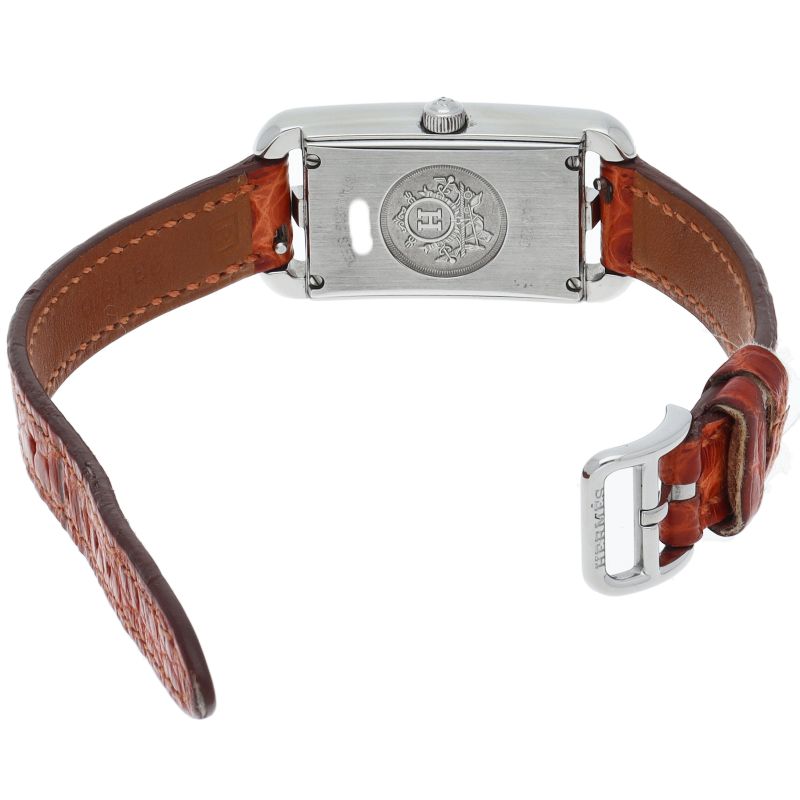 Hermes Nantucket Watch Diamond Bezel Shell Box SS