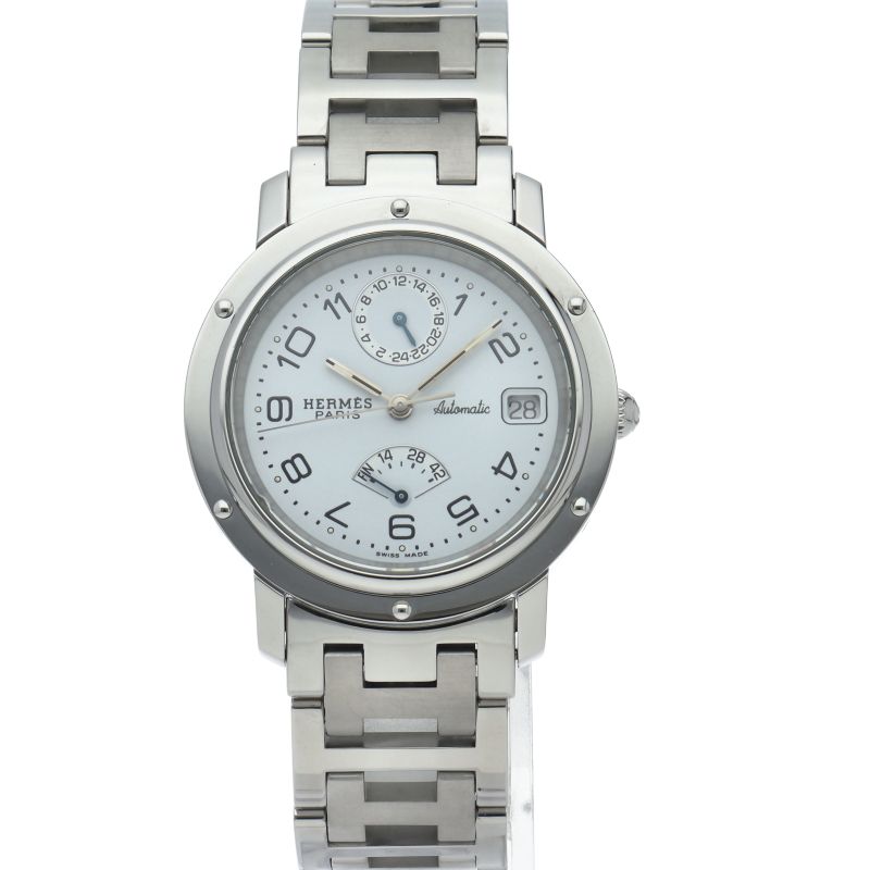 Hermes Clipper Gmt Power Reserve Auto Depth Overhauled SS Watch