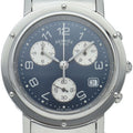 Hermes Clipper Watch Chronograph SS Blue Polished