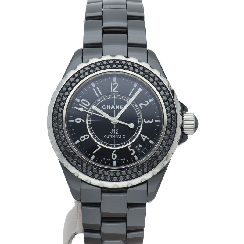 Chanel Watch Black Diamond Bezel Box Ceramic