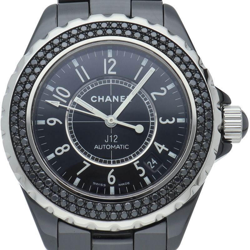Chanel Watch Black Diamond Bezel Box Ceramic