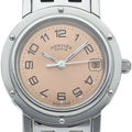 Hermes Clipper Watch SS Pink Polished