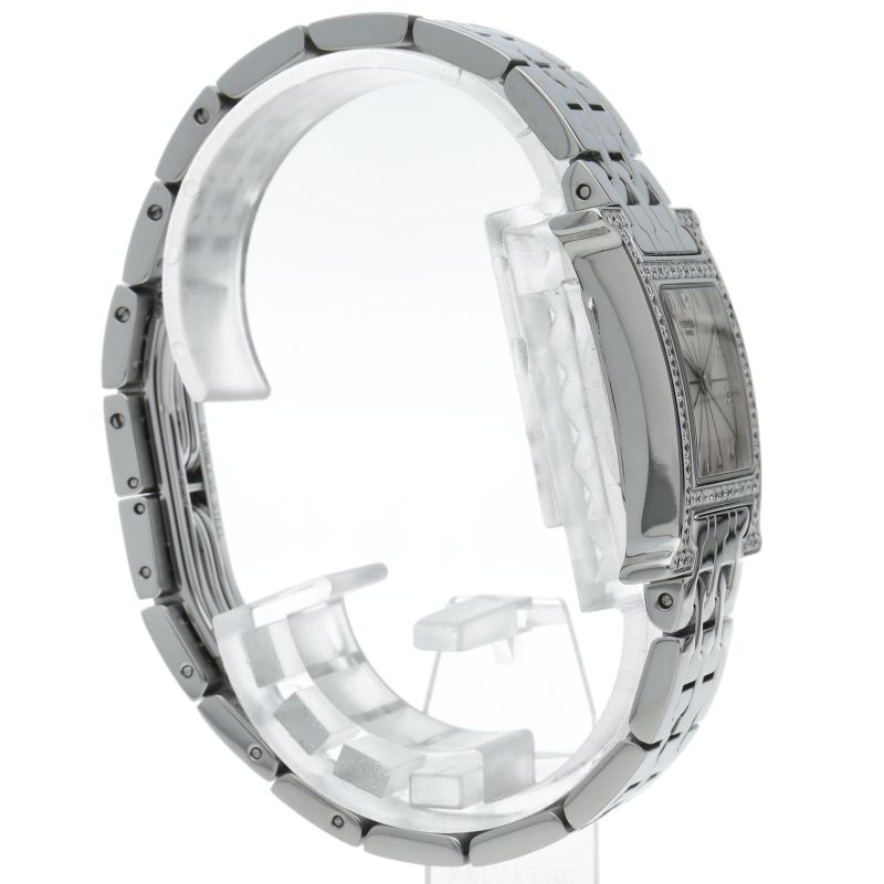 Hermes Watch Diamond Bezel Box SS Silver