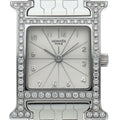 Hermes Watch Diamond Bezel Box SS Silver