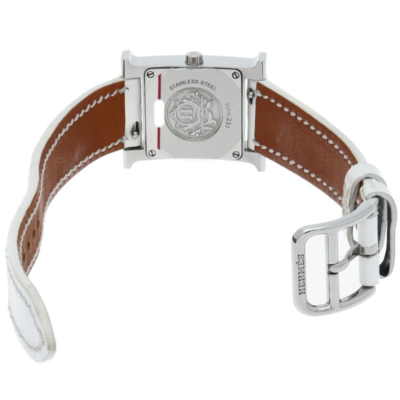 Hermes Watch Diamond Bezel Dial Box SS Leather