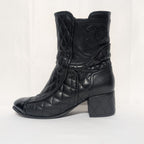 Chanel CC Logo Short Boots Quilted Black — view 2