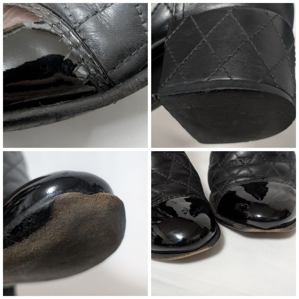 Chanel CC Logo Short Boots Quilted Black — view 9