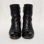 Chanel CC Logo Short Boots Quilted Black — view 4