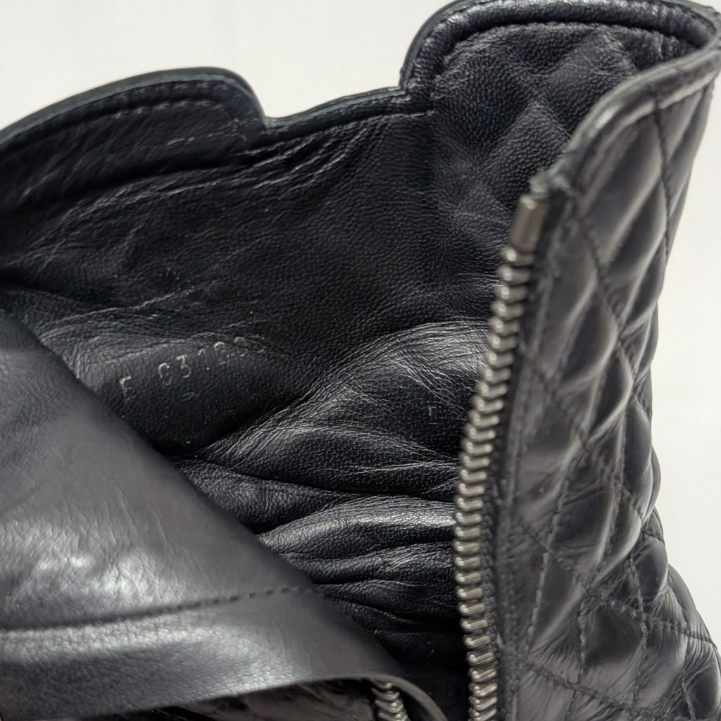 Chanel CC Logo Short Boots Quilted Black — view 7