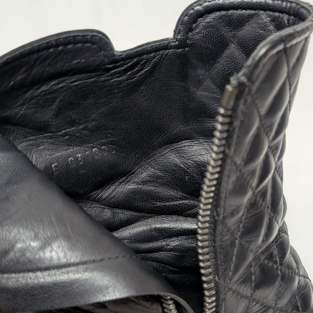 Chanel CC Logo Short Boots Quilted Black — view 7