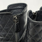 Chanel CC Logo Short Boots Quilted Black — view 8