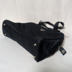 Prada Tessuto Nylon Tote Navy Triangle Logo — view 4