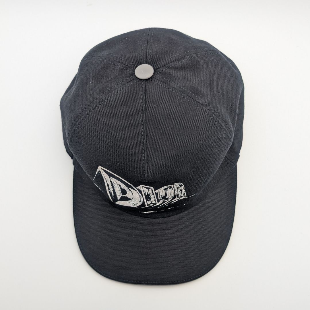 Dior Baseball Cap Black Logo Hat Cotton — view 3