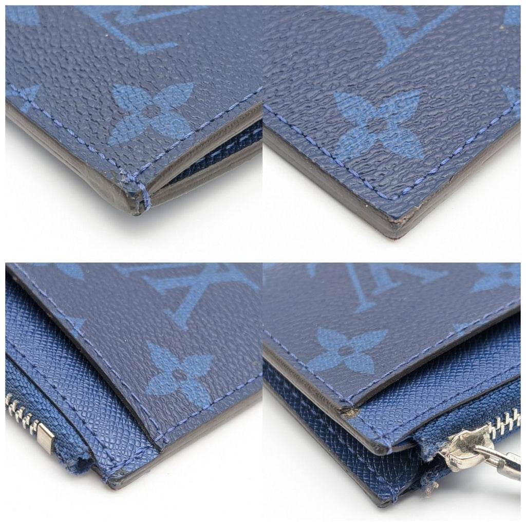 Louis Vuitton Exterior Taigarama Coin Card Holder Cobalt Monogram — view 5