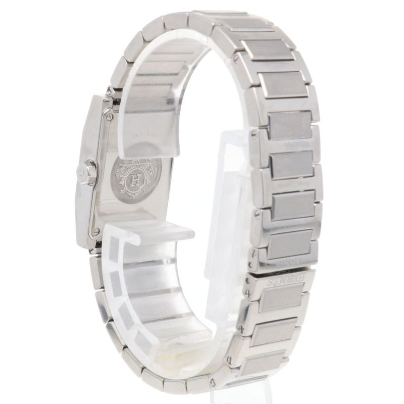 Hermes Tandem Watch Stainless Steel Quartz Silver Tandem