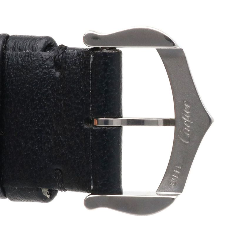 Cartier Tank Mast LM Watch Stainless Steel Quartz Silver Black White