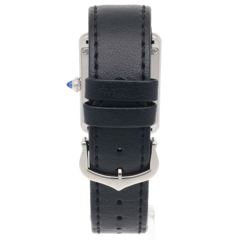 Cartier Tank Mast LM Watch Stainless Steel Quartz Silver Black White