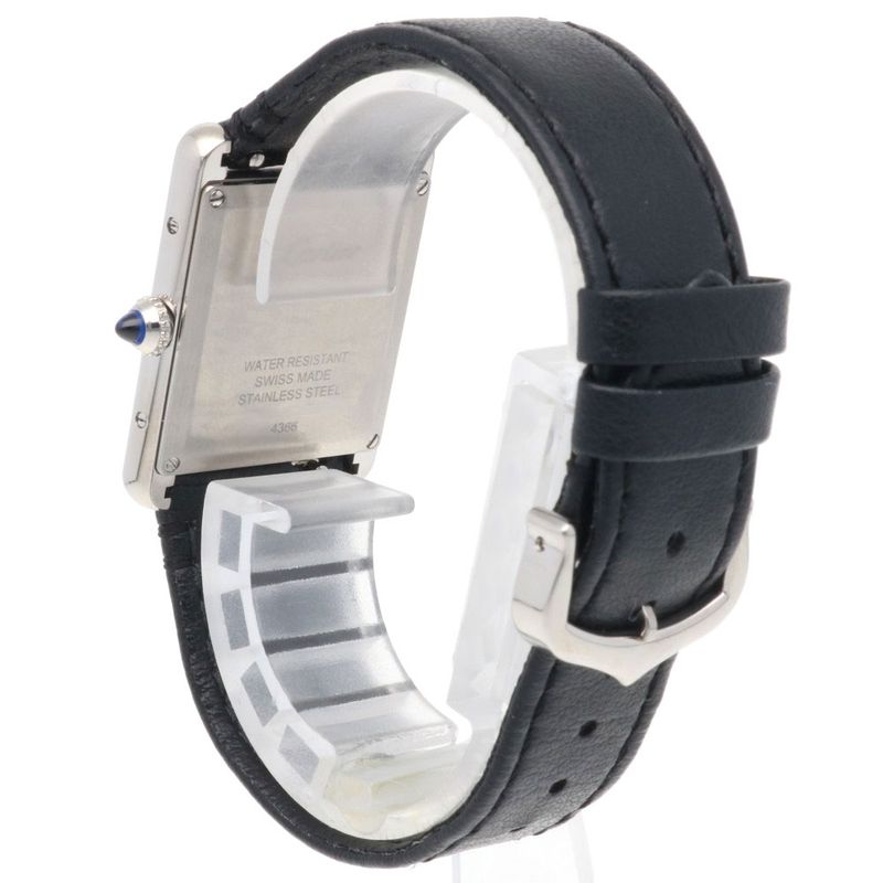 Cartier Tank Mast LM Watch Stainless Steel Quartz Silver Black White