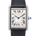 Cartier Tank Mast LM Watch Stainless Steel Quartz Silver Black White