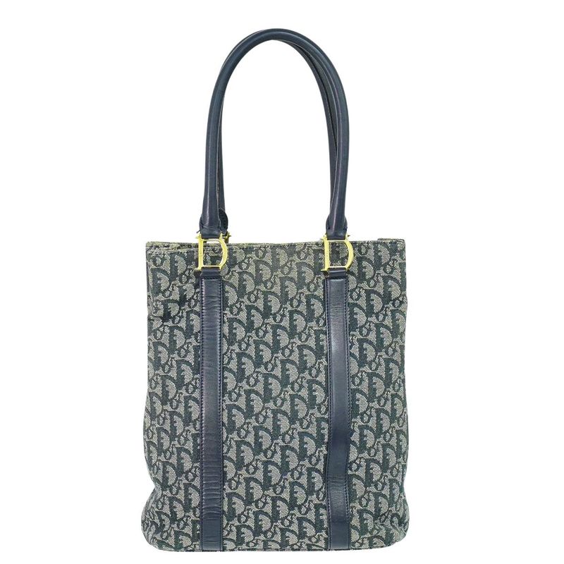 Dior Trotter Shoulder Bag Tote Canvas Navy