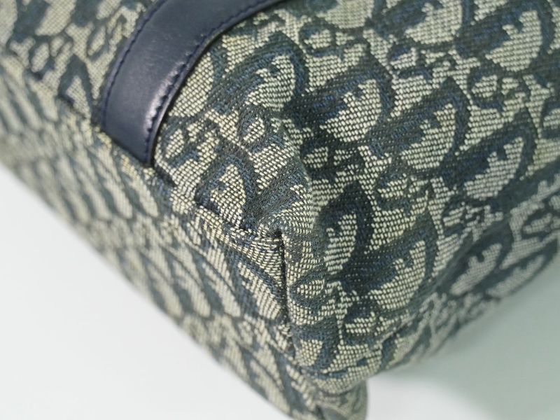 Dior Trotter Shoulder Bag Tote Canvas Navy