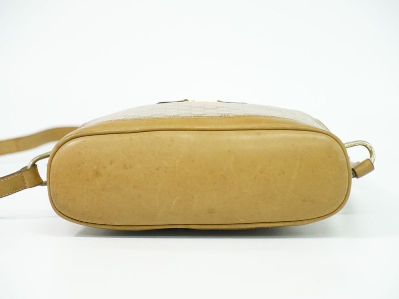 Celine Macadam Shoulder Bag Pochette Beige