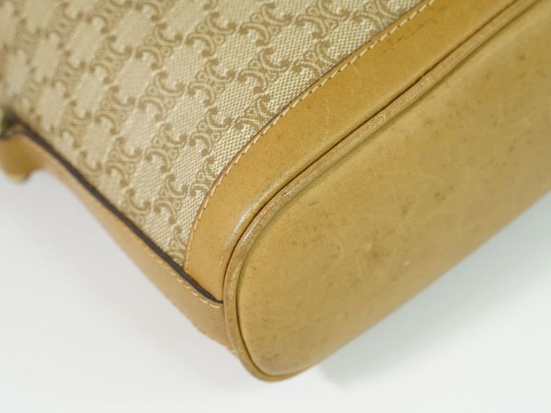 Celine Macadam Shoulder Bag Pochette Beige