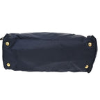 Prada Tessuto Shoulder Handbag 2-Way Navy Nylon Leather