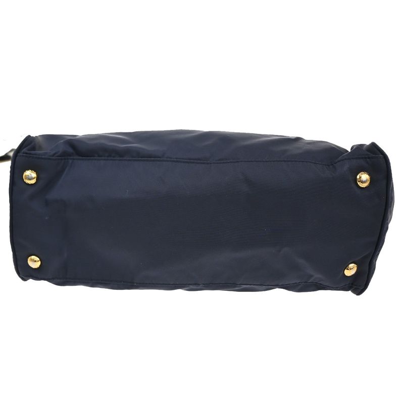 Prada Tessuto Shoulder Handbag 2-Way Navy Nylon Leather