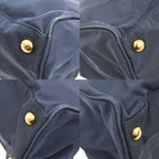 Prada Tessuto Shoulder Handbag 2-Way Navy Nylon Leather