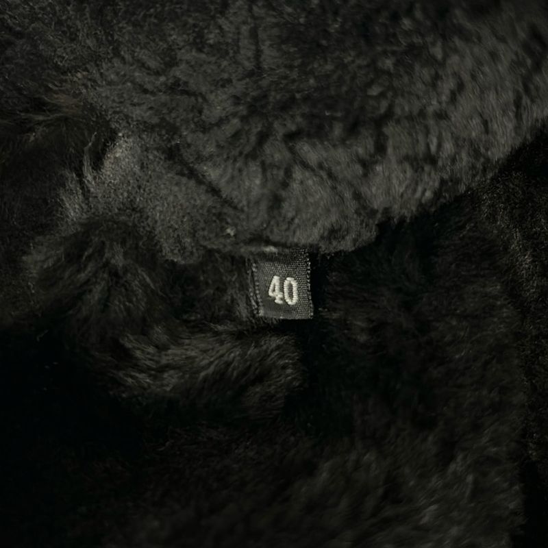 Gucci Coat Dark Brown Long Sleeve Mouton Zip Up Winter