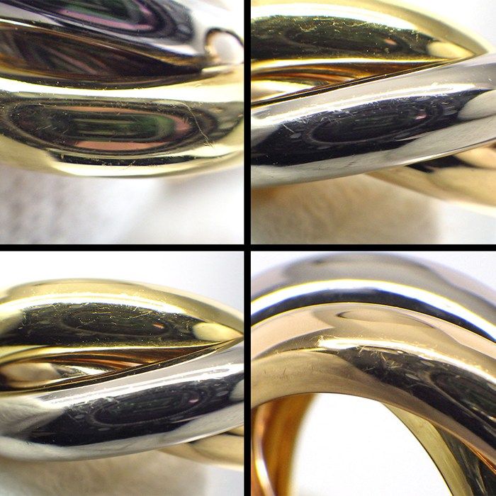 Cartier Earrings Trinity Hoop Three Color 18K Pink Gold 18K White